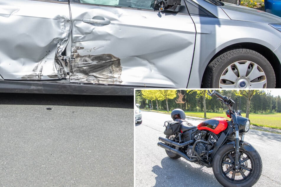 Biker bei Unfall im Erzgebirge schwer verletzt