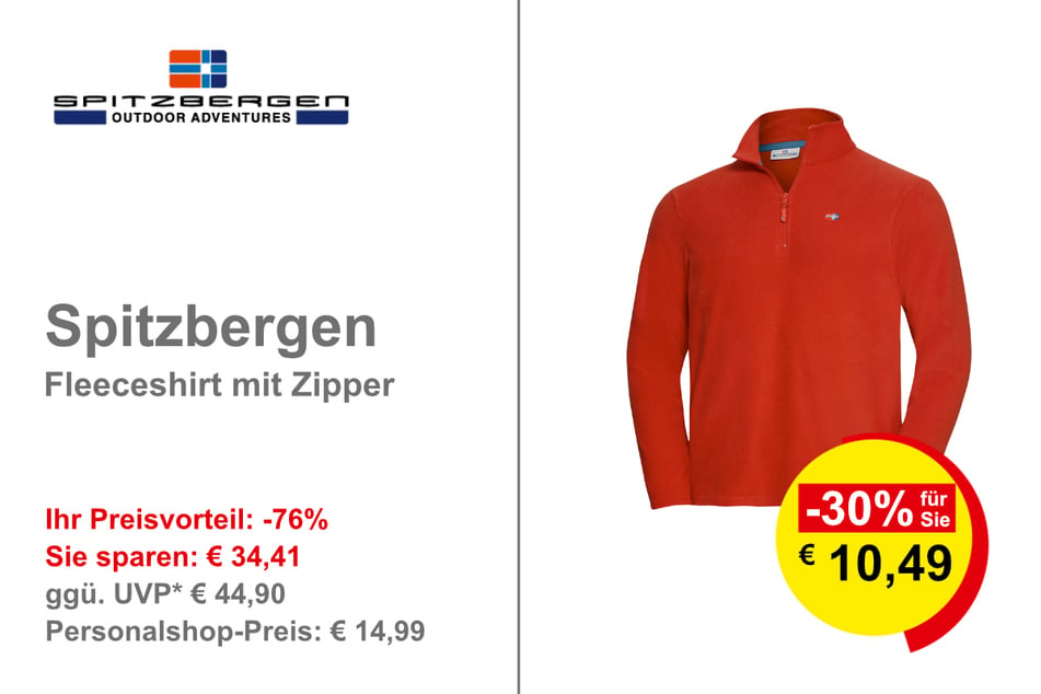 Spitzbergen Fleeceshirt mit Zipper