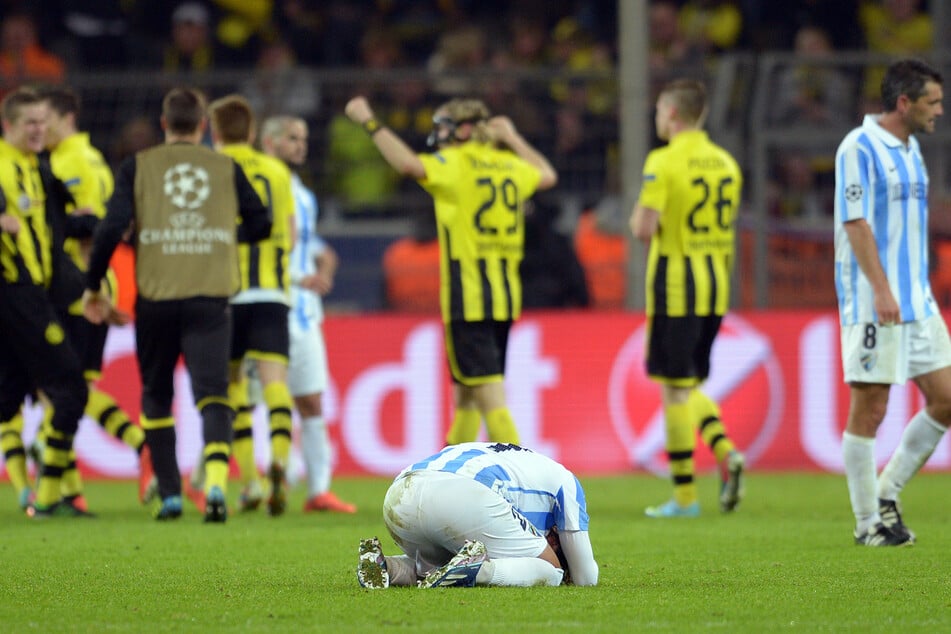 Joaquín (heute 42, vorn) war nach dem Aus gegen Dortmund am Boden zerstört. In der Folge ging es mit dem FC Málaga fast nur noch bergab.