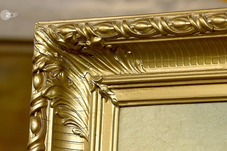 Leider weist das Gemälde einen Schaden am Rahmen auf.