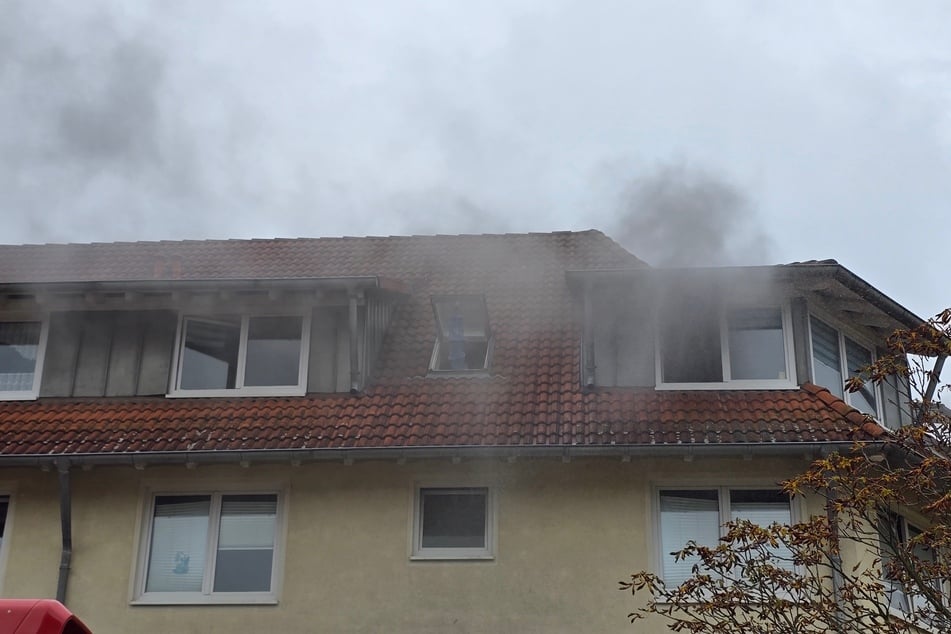 In einer Dachgeschosswohnung in Niedersedlitz brach am Dienstag ein Feuer aus.