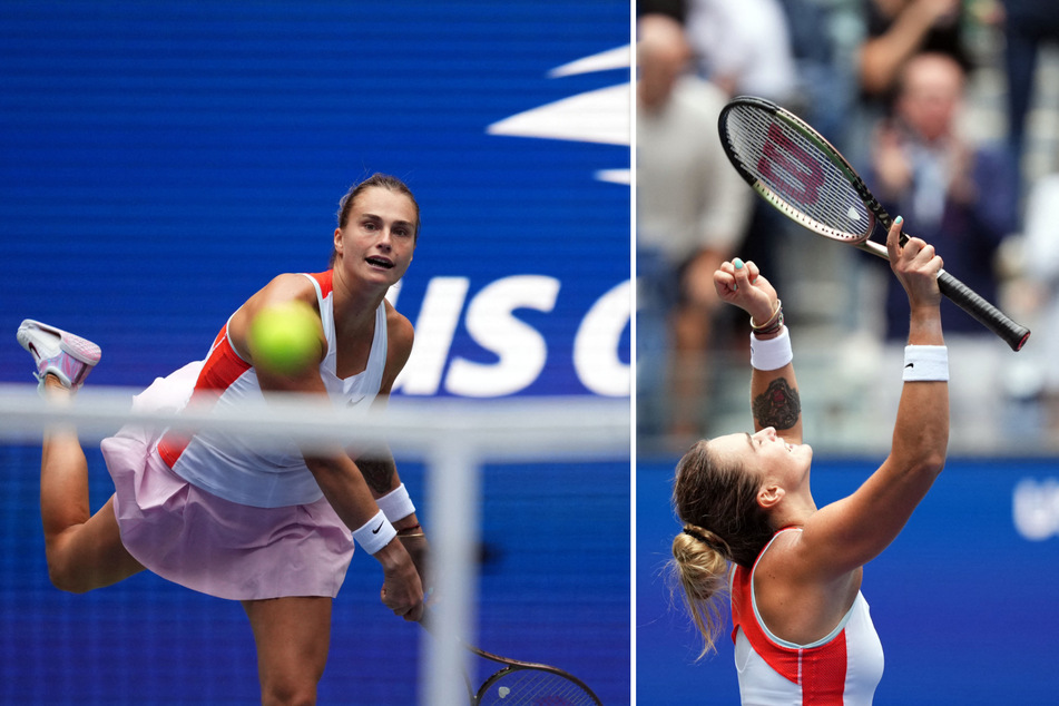 Aryna Sabalenka of Belarus defeats Karolina Pliskova of the Czech Republic on day ten of the 2022 US Open.