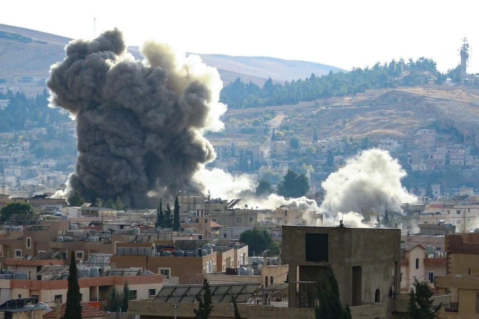 Smoke rises following an Israeli airstrike that targeted the eastern Lebanese city of Baalbeck.