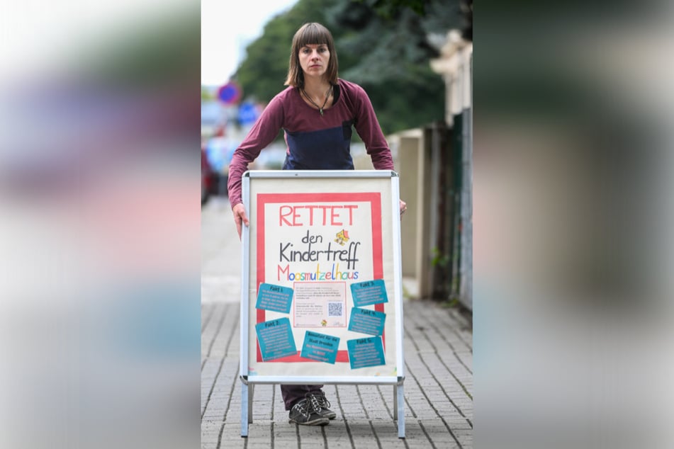Claudia Elle (40, Sozialpädagogin) und ihre Kollegen kämpfen um den Fortbestand des Moosmutzelhauses in Löbtau.