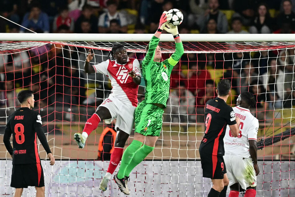 Marc-André ter Stegen fing zwar viele Bälle der Monegassen wett, die 80-minütige Unterzahl des FC Barcelona konnte er damit aber nicht ausgleichen.