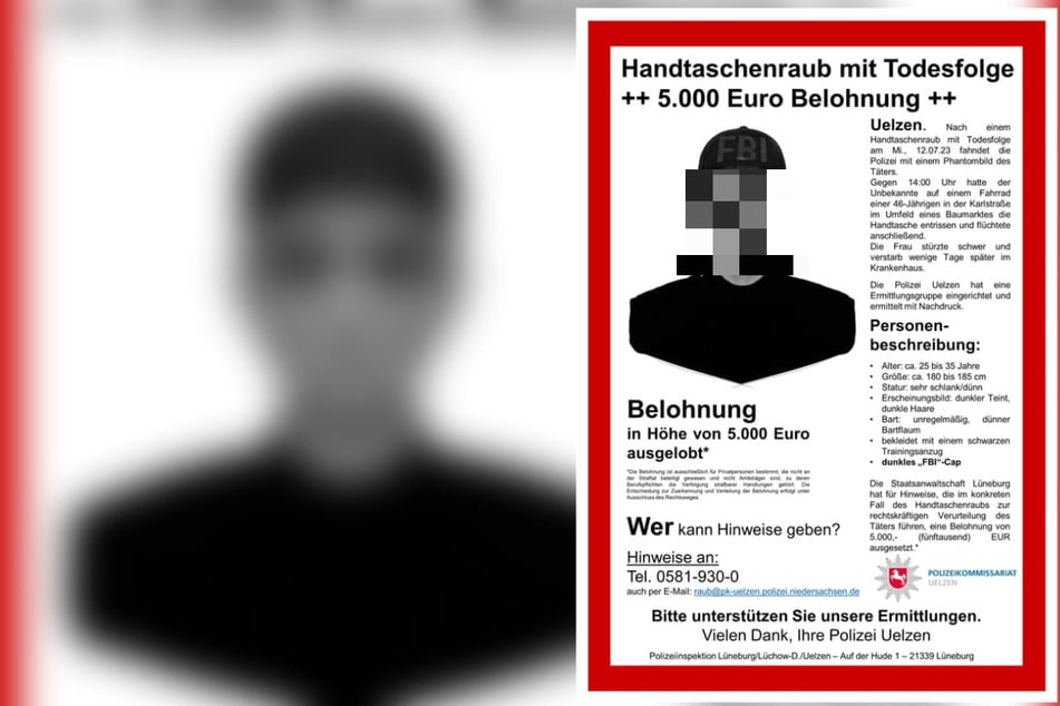 Nach tödlichem Handtaschenraub: Polizei bietet 5000 Euro Belohnung