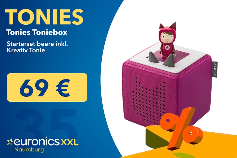Die Tonies Toniebox Starterset beere inkl. Kreativ Tonie für 69 Euro.