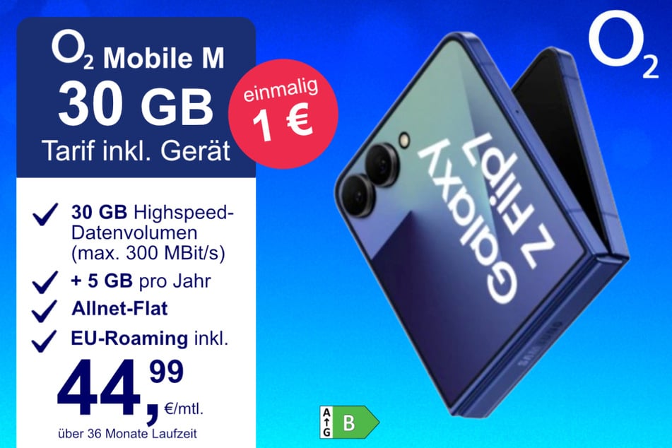Das Samsung Galaxy Z Flip7 im o2 Mobile M für einmalig 1 Euro.
