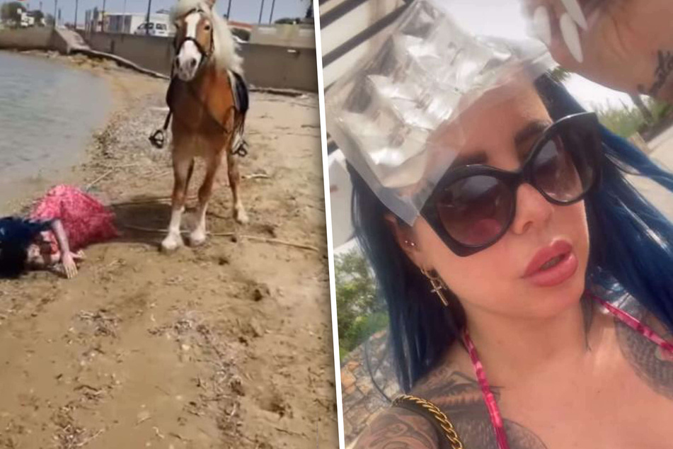 Tattoo-Model Kate Merlan (35) musste in ihrem Griechenland-Urlaub eine unschöne Erfahrung machen: Bei einem Reitausflug warf ihr Pferd die 35-Jährige ab.
