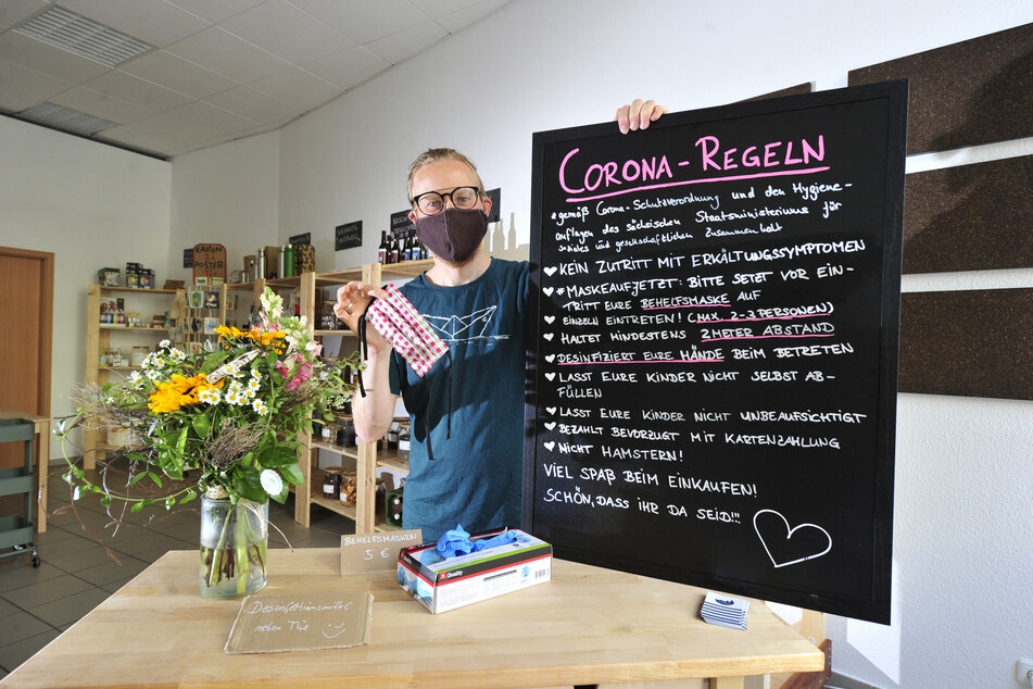 Der Unverpackt-Laden "Mr. Cornfill" erlebt einen großen Andrang - aber Andrang nach Corona-Regeln.