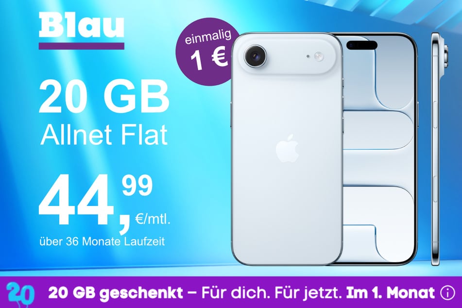 Das neue iPhone 17 Air im o2 Mobile M für einmalig 1 Euro.
