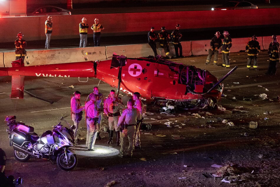 Videos show medical helicopter crashing onto busy Sacramento highway