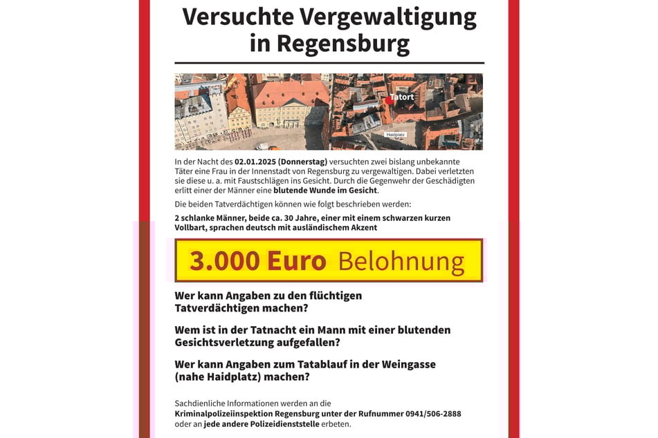 Die Polizei hat eine Belohnung in Höhe von 3000 Euro ausgelobt.