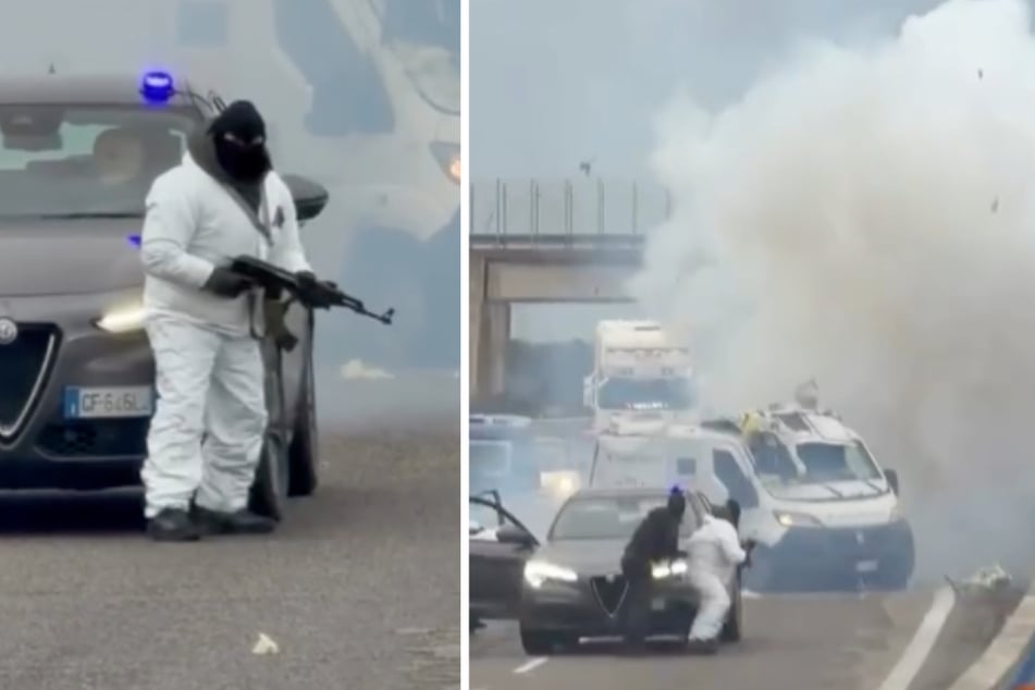 Überfall mitten auf Autobahn: Maskierte Angreifer jagen Geldtransporter in die Luft