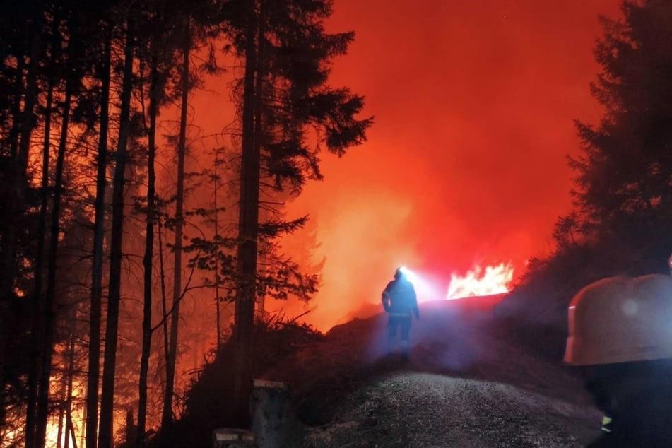 Im Kärntner Lesachtal (Bezirk Hermagor) kämpfen die Feuerwehren seit Donnerstagabend gegen einen verheerenden Waldbrand.