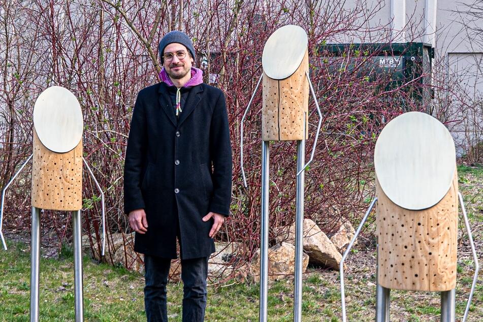 Die drei Skulpturen des Künstlers und Landschaftsarchitekten Ulrich Stolz wurden im Zoo Dresden aufgestellt.