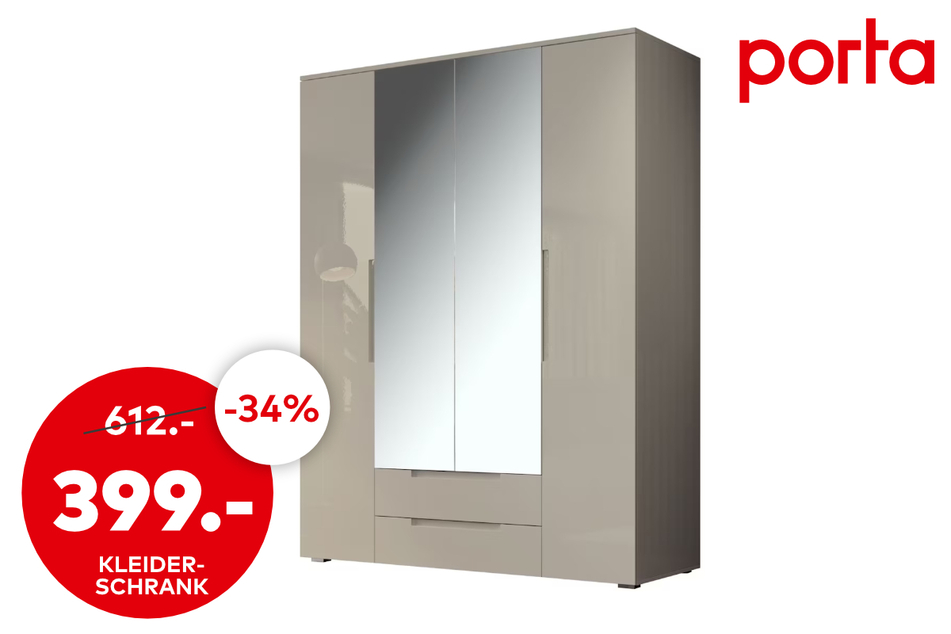 Kleiderschrank für 399 statt 612 Euro.