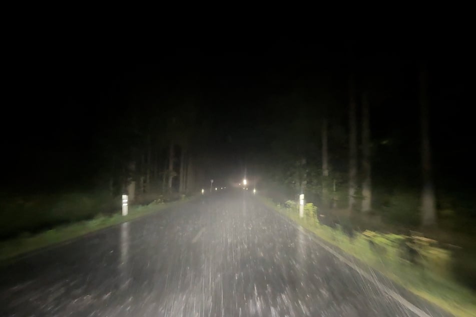 Starkregen zog am Sonntagabend auch durch das Erzgebirge.