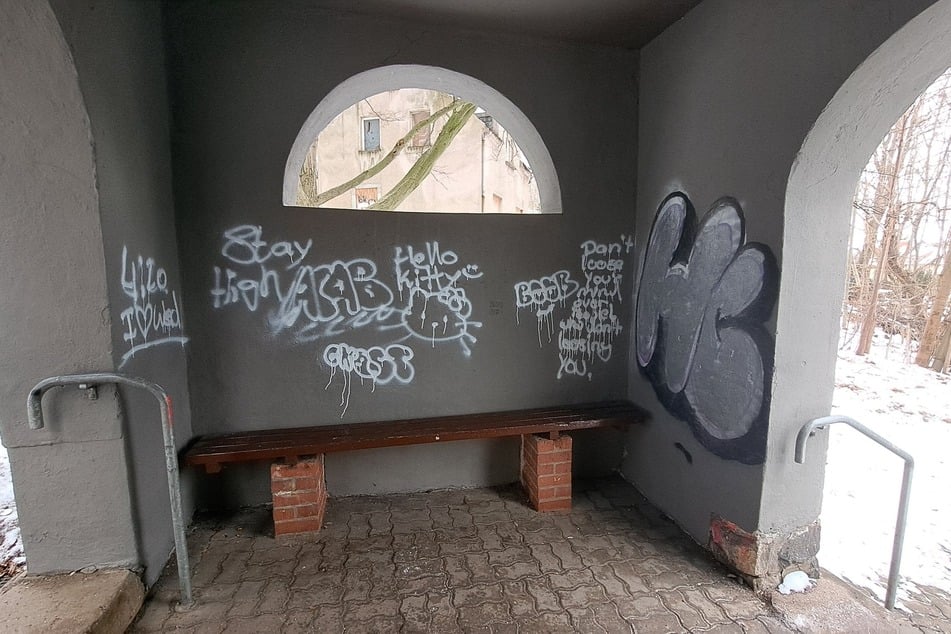 Schmierereien wie diese haben im Stadtgebiet von Hainichen zugenommen.