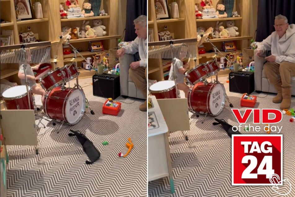 Today's Viral Video of the Day features a 2-year-old gifted baby that can already play the drums like he's John Bonham!