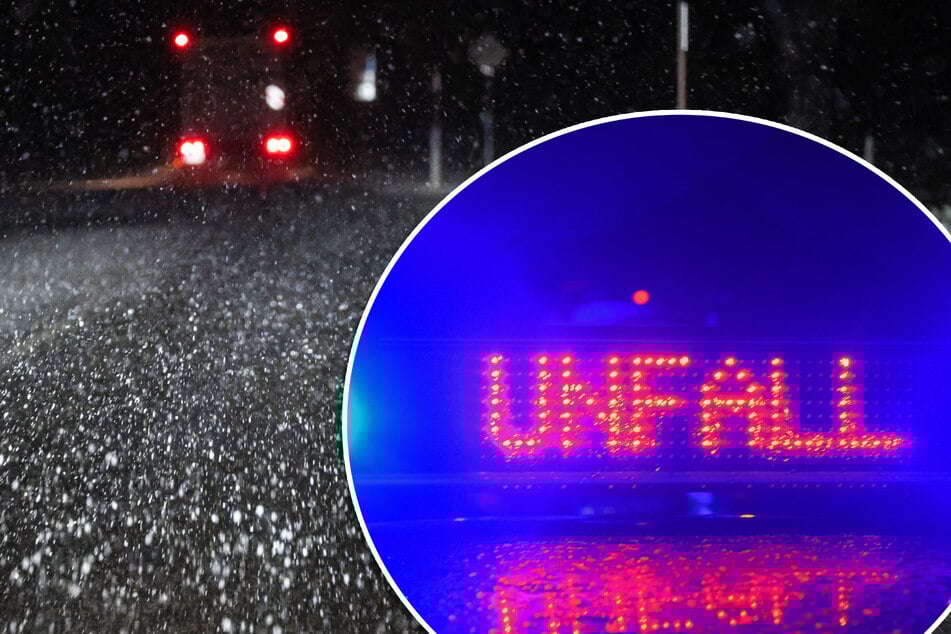 Ein Unfall nach dem anderen: An dieser glatten Straße scheiterte selbst ein Streufahrzeug