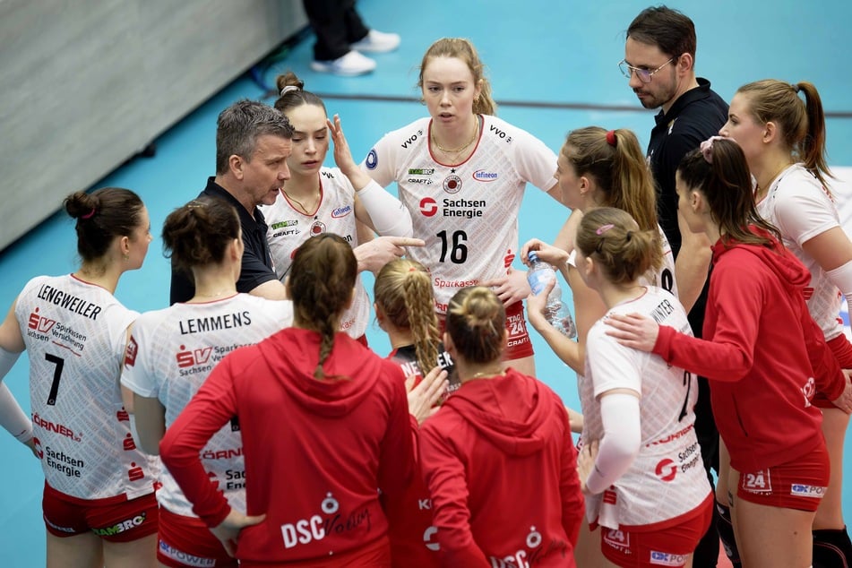 Lange Gesichter beim Dresdner SC: Gegen Schwerin fanden die Schmetterlinge plötzlich keine Mittel mehr.