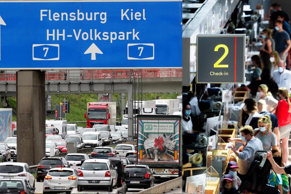 Auf den Autobahnen und am Flughafen steigt das Reiseaufkommen. (Symbolbilder)