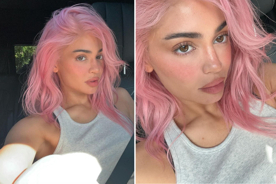 Kylie Jenner has revealed her new pink 'do in a viral new instagram post.