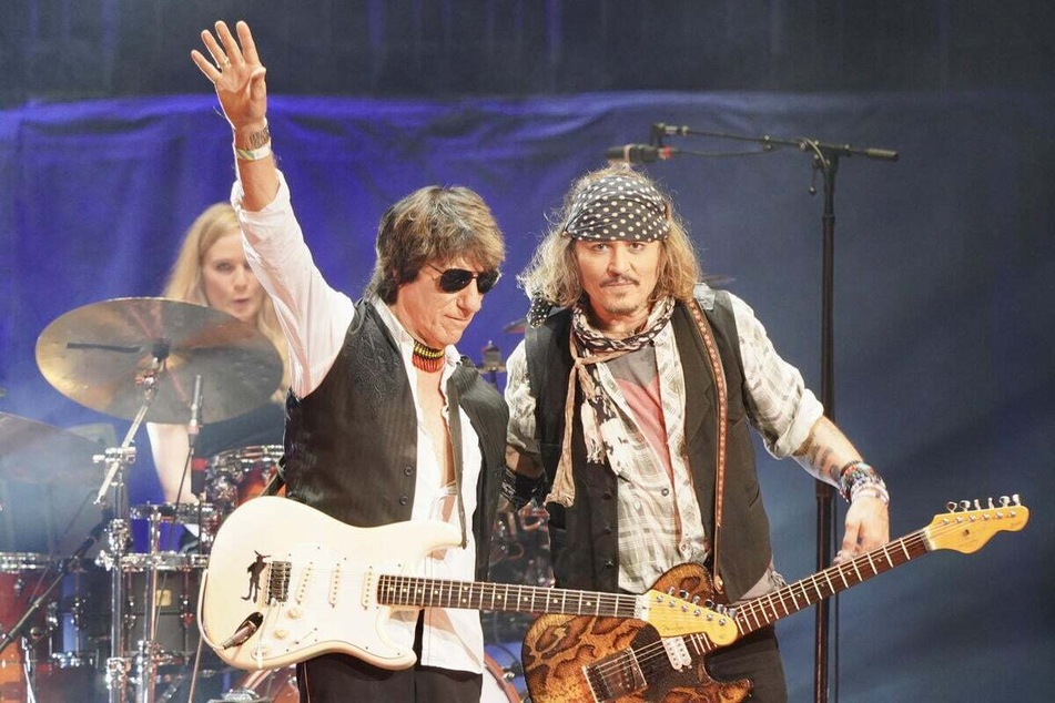 Jeff Beck und US-Schauspieler Johnny Depp (59) bei einem Auftritt in der Royal Albert Hall.