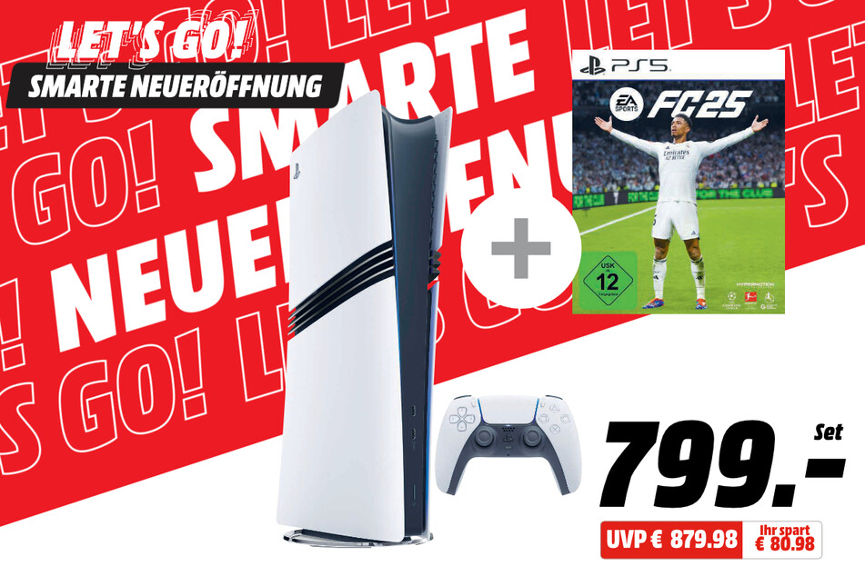 PlayStation5 Pro + EA Sports FC 25 für 799 statt 879,98 Euro.