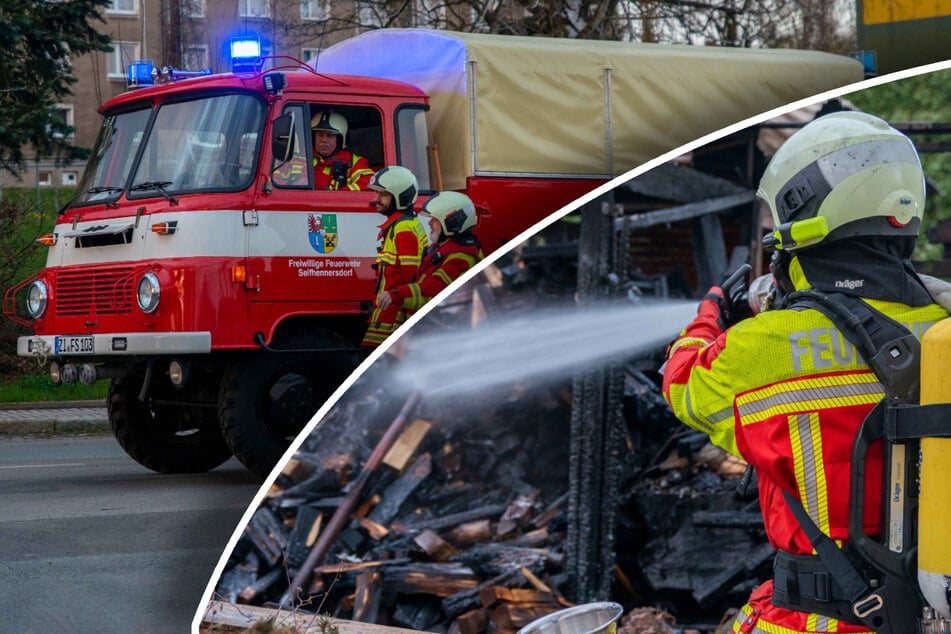 Feuer in Seifhennersdorf: Mann kippt heiße Asche in Mülltonne, dann brennt es