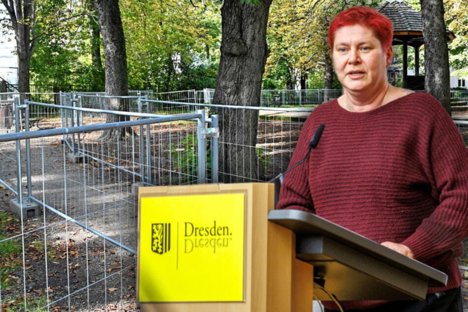 Dresden: Park-Posse in Dresden-Plauen: Angeblich haben Schulkinder den Boden kaputt getrampelt