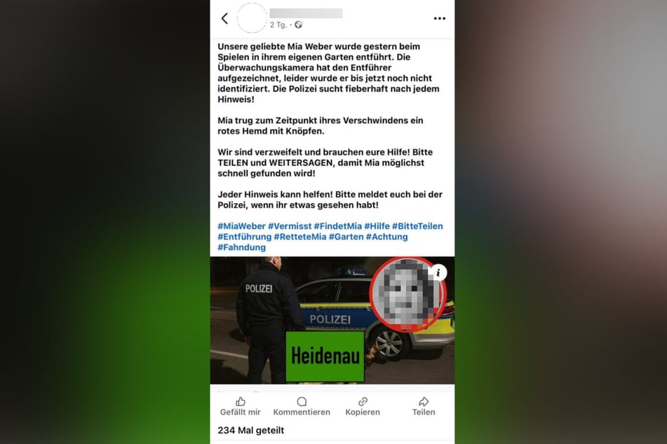 Im Beitrag ging es um eine Entführung, die es nie gab.
