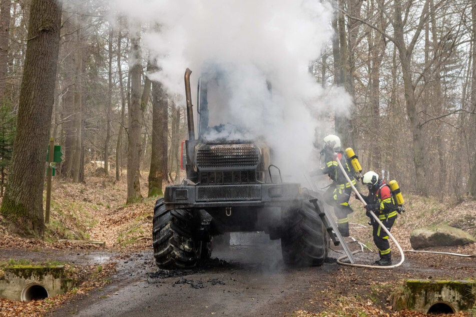 Von der Forstmaschine blieb nicht mehr viel übrig.