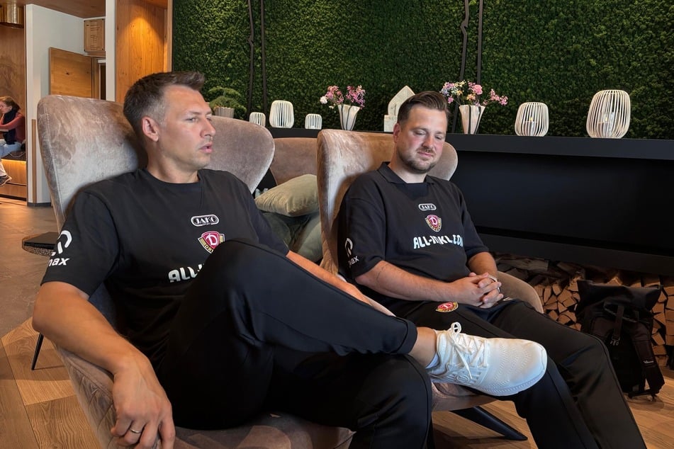 Sportchef Sören Gonther (l.) und Kaderplaner Stephan Engels waren zu Besuch in der Medienrunde.