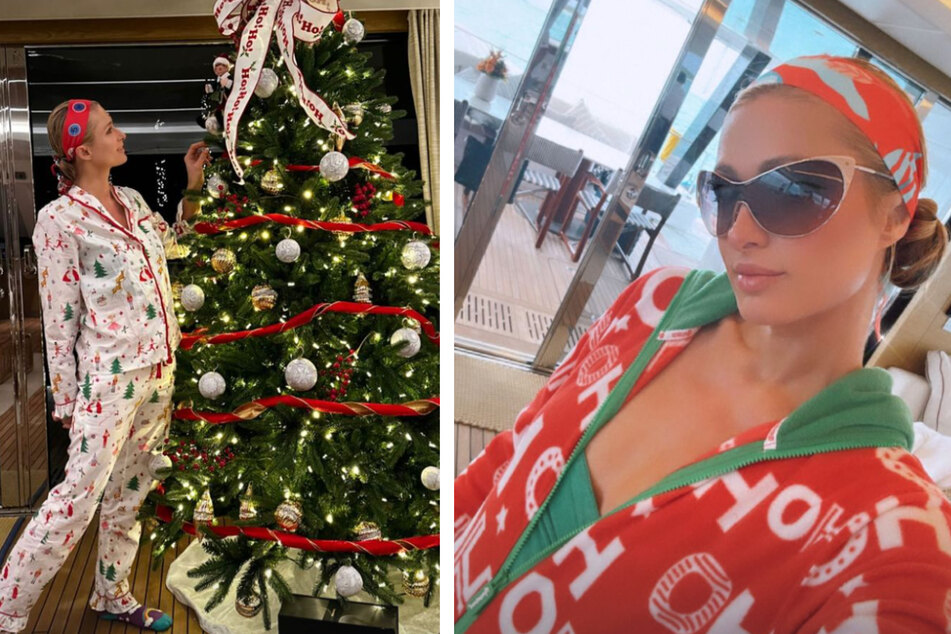 Paris Hilton shared both sexy and cozy photoshoots with her followers for Christmas.
