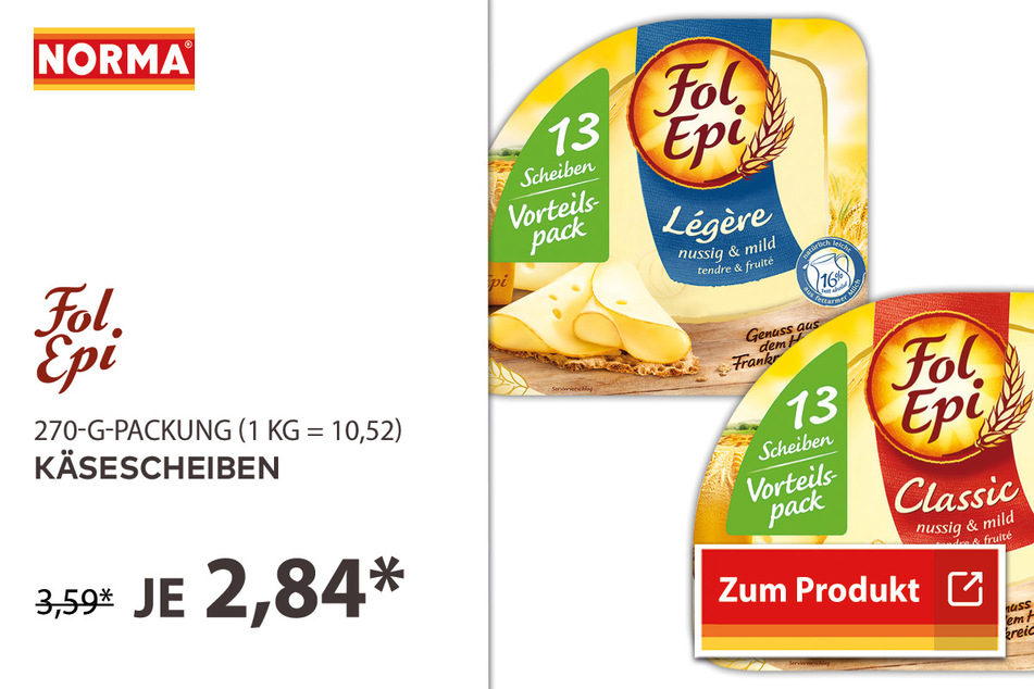 Fol Epi Käsescheiben für 2,84 Euro.