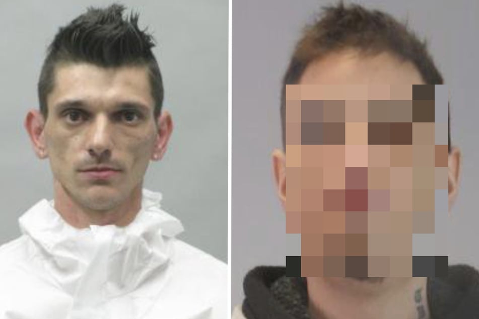 Christian Duga (36, l.) wird weiter gesucht. Einer wurde inzwischen gefasst.