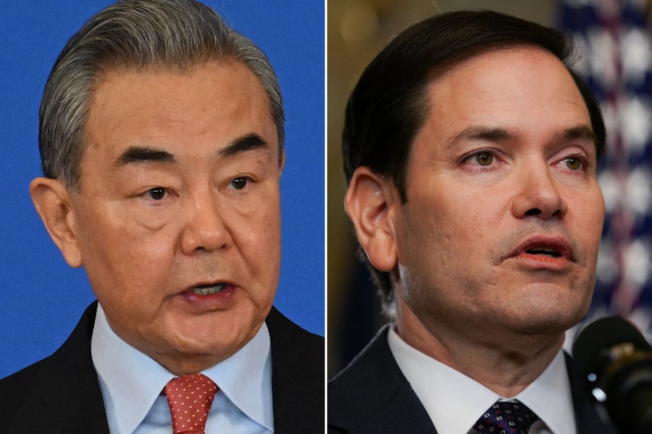 US Secretary of State Marco Rubio (r.) clashed with his Chinese counterpart Wang Yi over Taiwan on Friday.