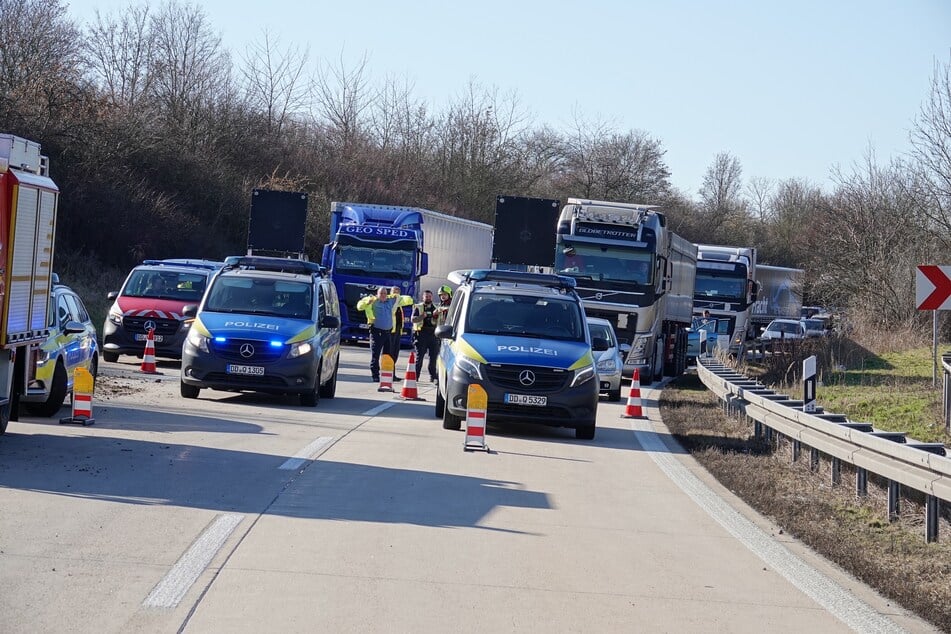 Etwa zwei Stunden lang ging auf der Überfahrt von der A14 auf die A4 nichts mehr.
