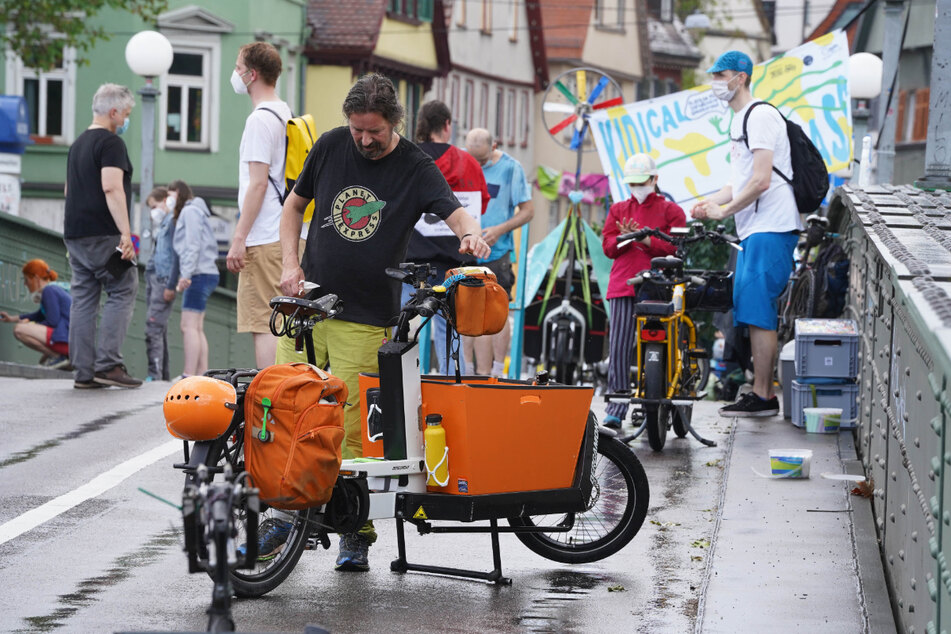 Demonstranten am Donnerstag in Bad Cannstatt.