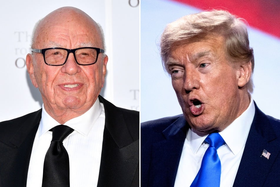 Former President Donald Trump (r.) shared his thoughts on social media after Fox News CEO Rupert Murdoch stepped down from his position.