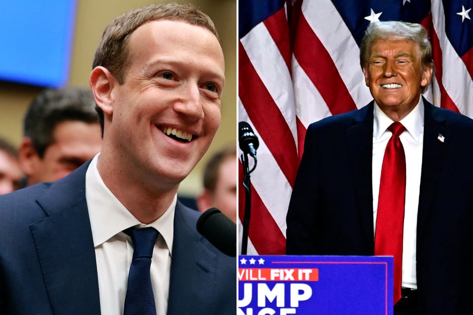 Meta CEO Mark Zuckerberg (l.) had dinner with President-elect Donald Trump on Wednesday, reportedly promising to "support" the new administration.