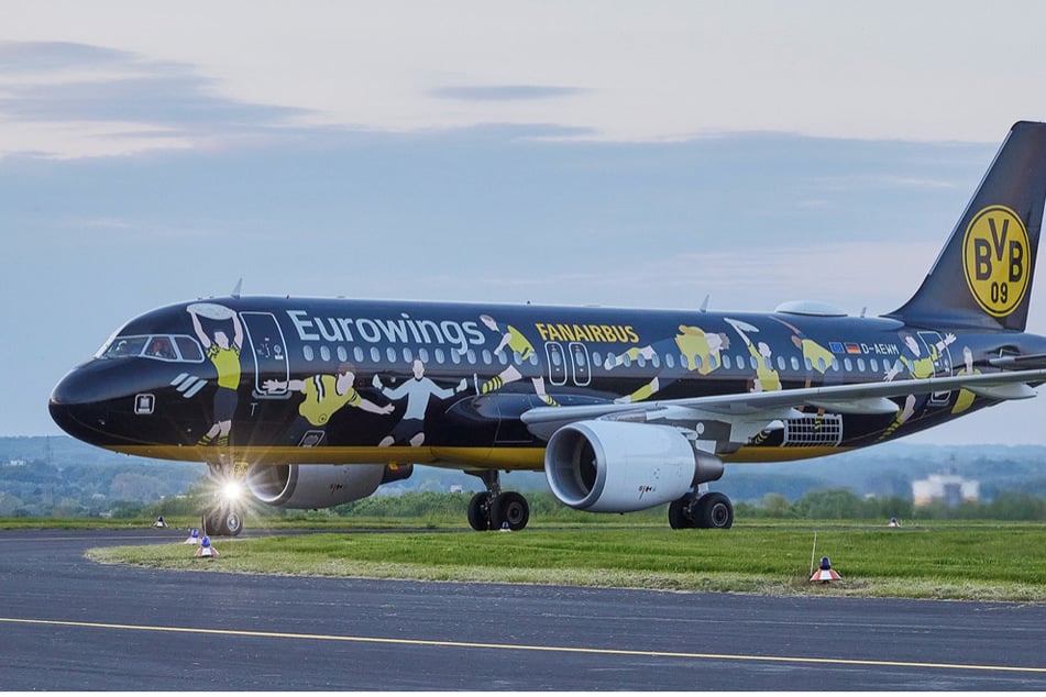 Eurowings: Ein Flugzeug für die Fans: Neuer Airbus in Dortmund vorgestellt!
