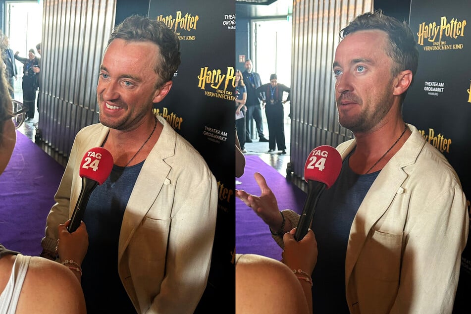 Tom Felton (37) en la alfombra morada con motivo del 10º aniversario del "Mehr! Theater am Großmarkt" en conversación con TAG24. Entre 2001 y 2011, el británico interpretó al estudiante Slytherin "Draco Malfoy" en las ocho películas de "Harry Potter".