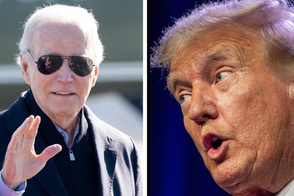 President Joe Biden (l.) called Donald Trump a loser after his overwhelming victory in South Carolina brings their tense presidential rematch another step closer.