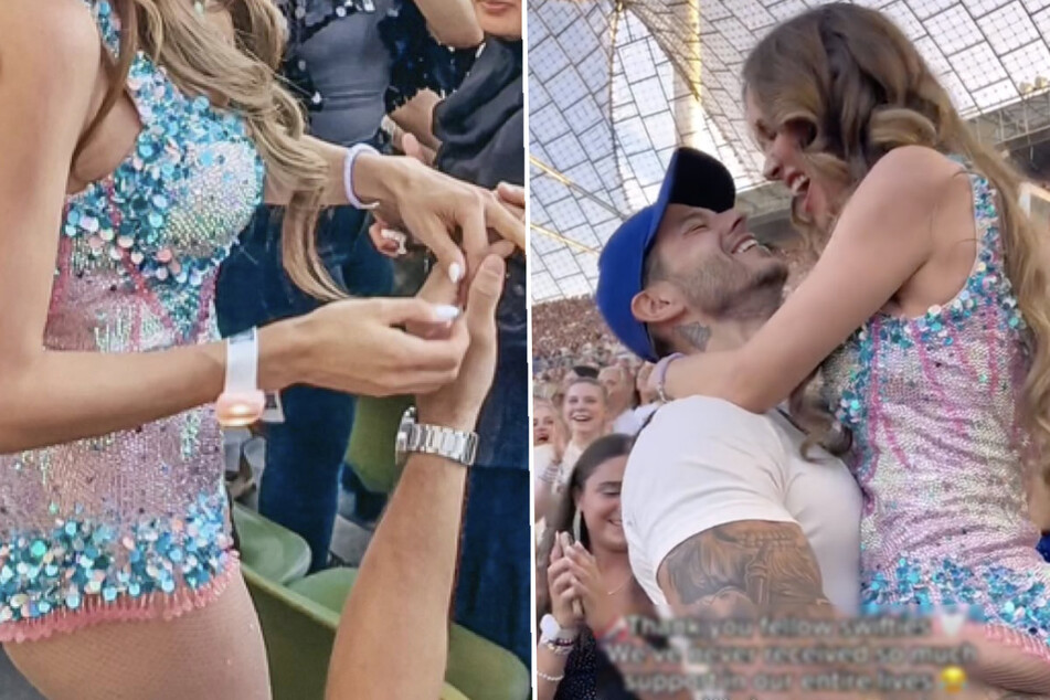 Vor Tausenden Fans ging Maurice (33) vor seiner Madeleine im Olympiastadion auf die Knie.