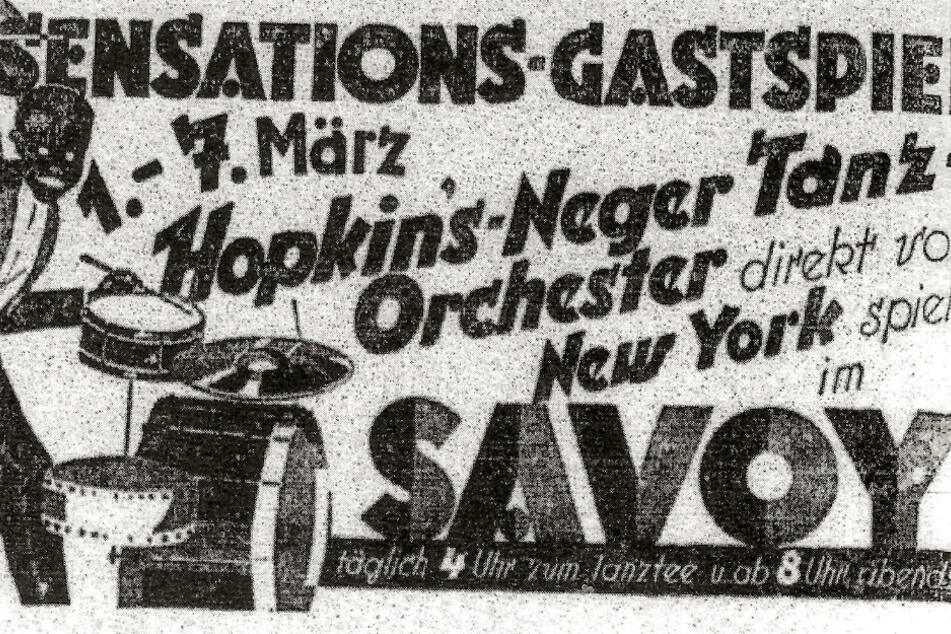 Den ersten Jazz brachte 1926 das "Hopkins-Neger Tanz-Orchester" von New York nach Dresden.