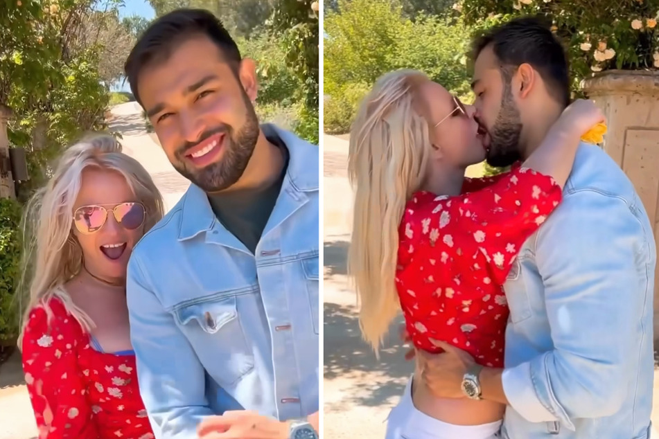 Britney Spears got steamy with her husband Sam Asghari in an Instagram video shared on Wednesday.