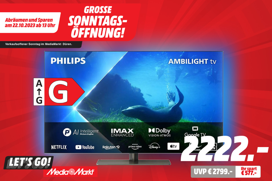 65-Zoll Philips-Fernseher für 2.222 statt 2.799 Euro.